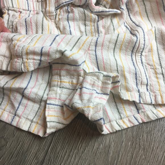 Old Navy Girls Romper Size 8 Linen Natural Beige Pink Blue - Picture 4 of 6